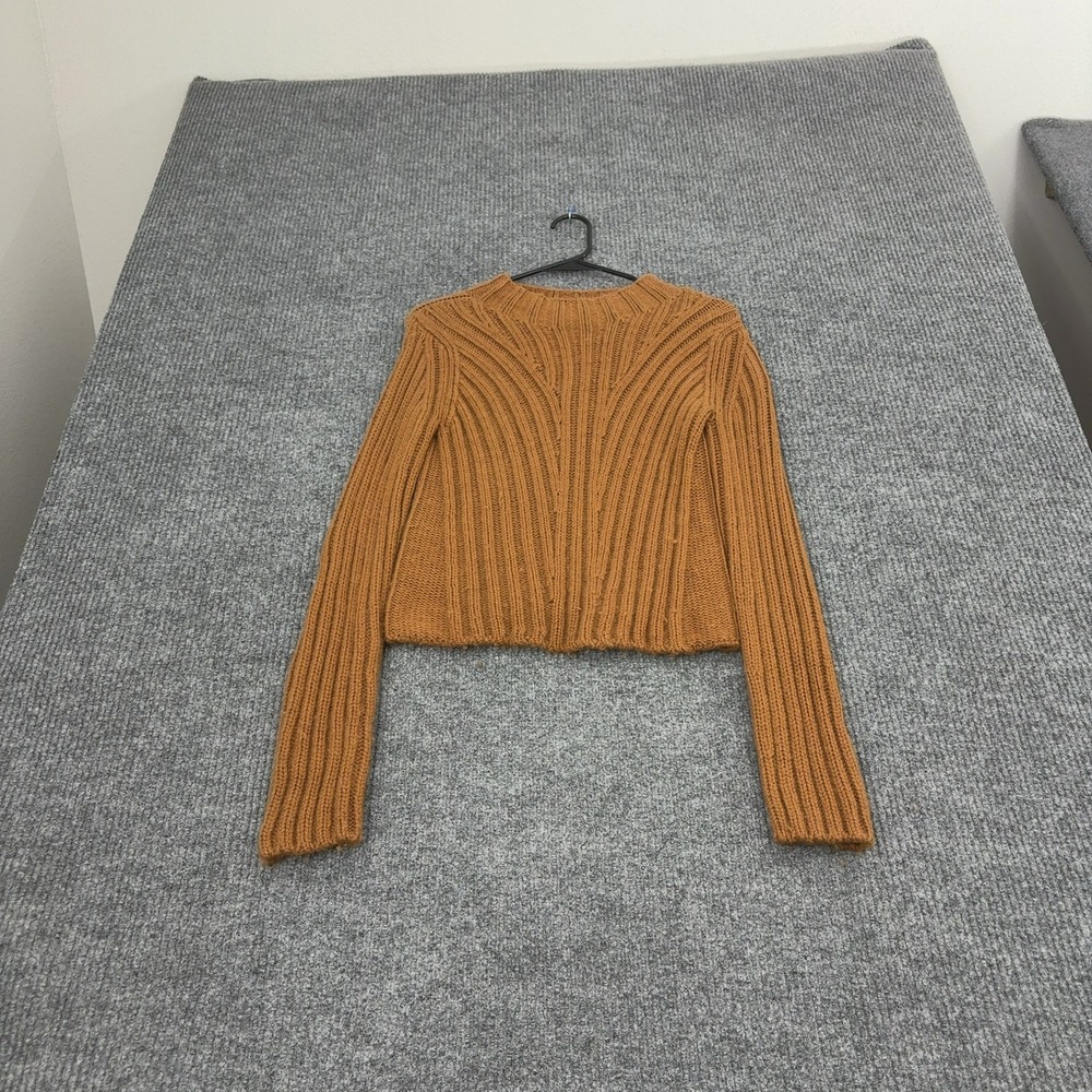 Vince Sweater Womens XS Brown Wool Cashmere Ribbed Knit Crewneck Luxury Fall